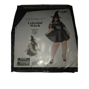 Celestial Witch Halloween Costume Womens Plus 1X 16/18W New 3 Piece Set Cosplay